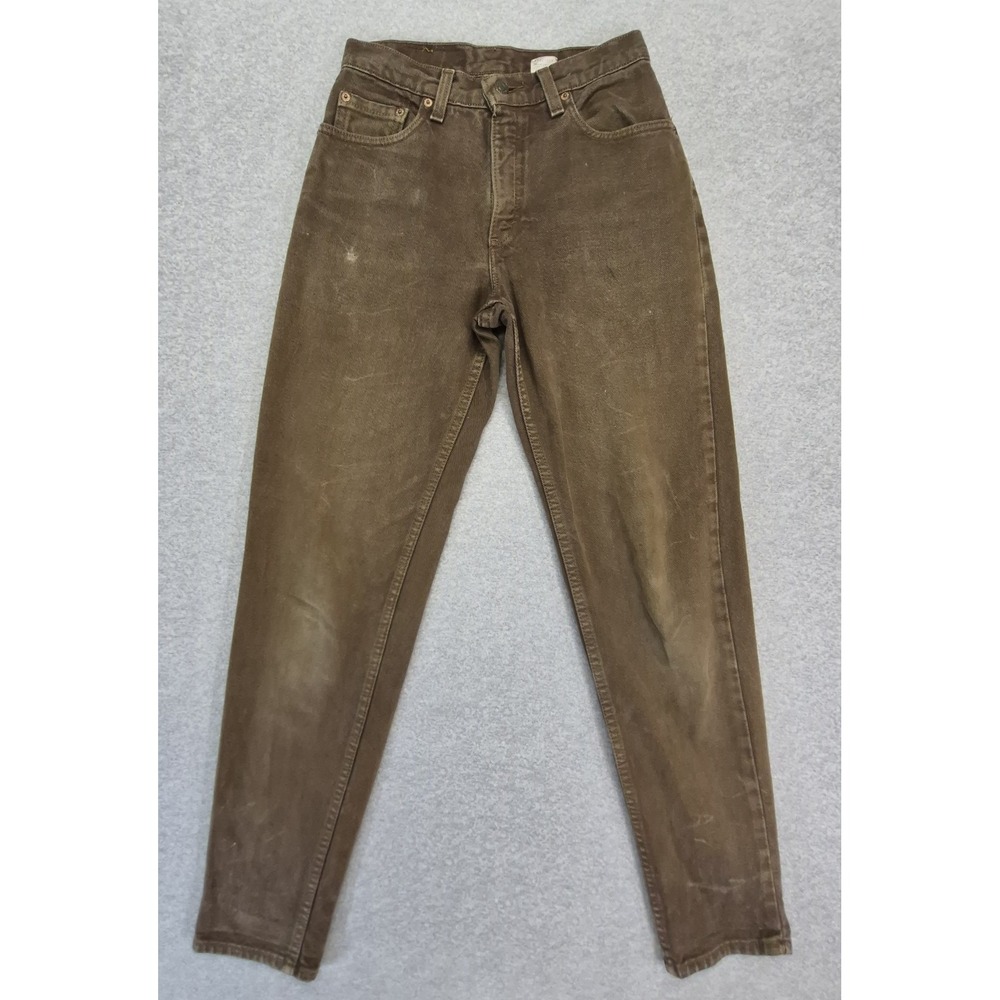 Vintage Levi's 550 Jeans Womens 5 Med 26x31 Brown Tapered Leg Made in USA 90
